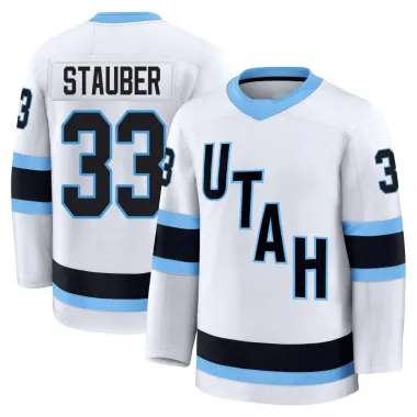 White Men's Jaxson Stauber Premium Utah Hockey Club Away Jersey
